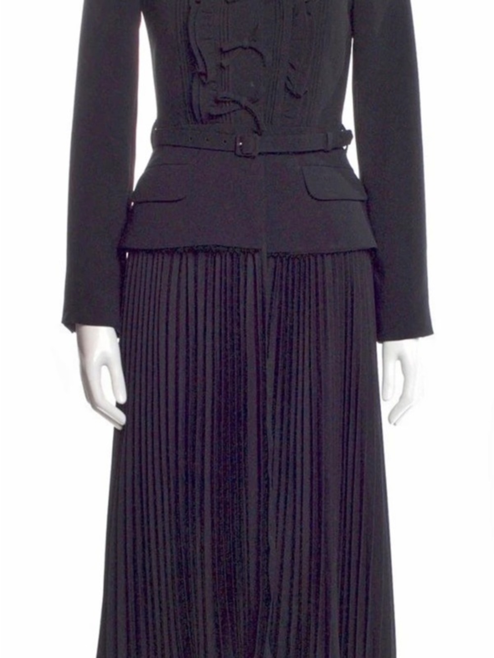 Self-Portrait Black Pleated Midi Dress Like New
